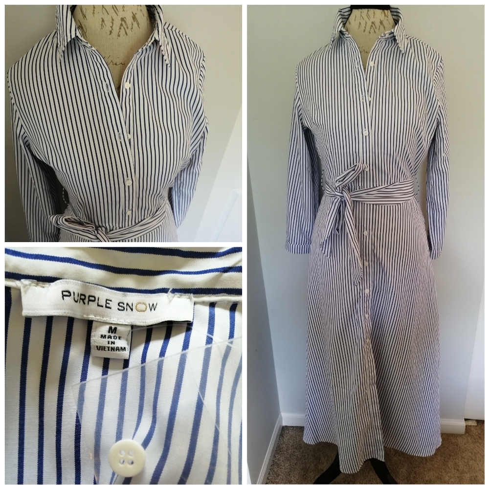 NWOT Stripe Shirt dress.